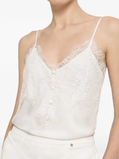Nissa Lace Panel Blouse In White