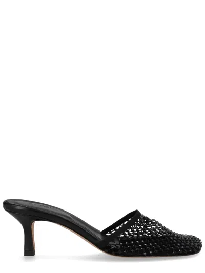 Alysi Black Polyester Heels In Black