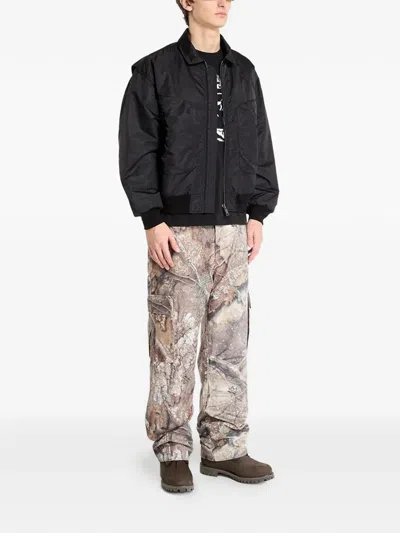 Brain Dead Embroidered Flight Jacket In Black