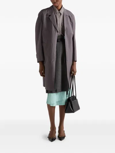 Prada Rush Stitch Fabric Patchwork Skirt In Multi