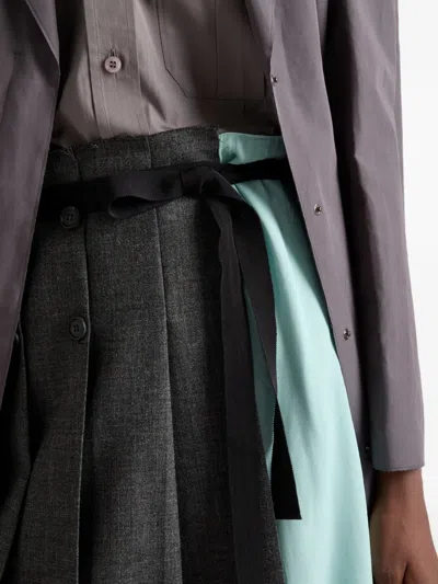 Prada Rush Stitch Fabric Patchwork Skirt In Multi