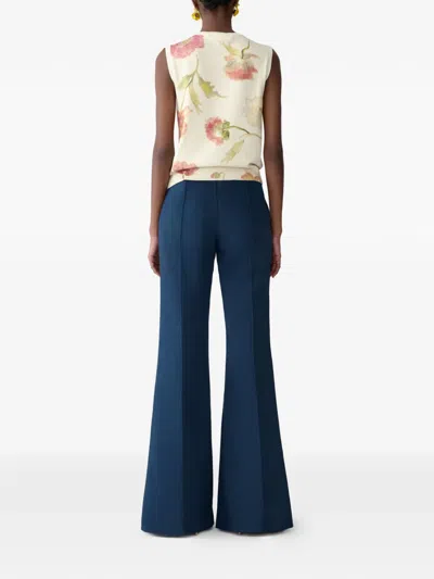 Carolina Herrera Floral Print Cardigan Sweaters And Cardigans White In Multi
