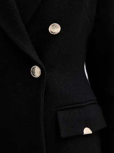Morgan Buttoned Coat In Black