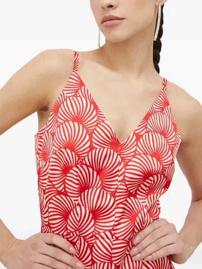 Morgan V-neck Patterned Mini Dress In Multi