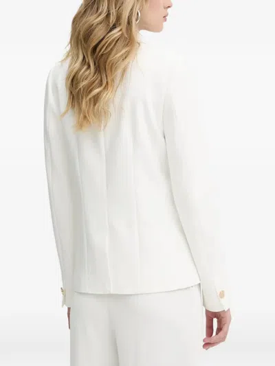 Morgan Double-breasted Button Blazer In Neutral