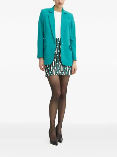 Morgan Buttoned Blazer In Green