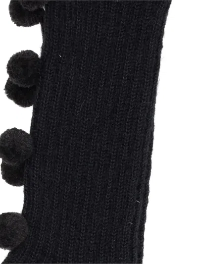 Antipast Pompom-detail Knitted Socks In Black