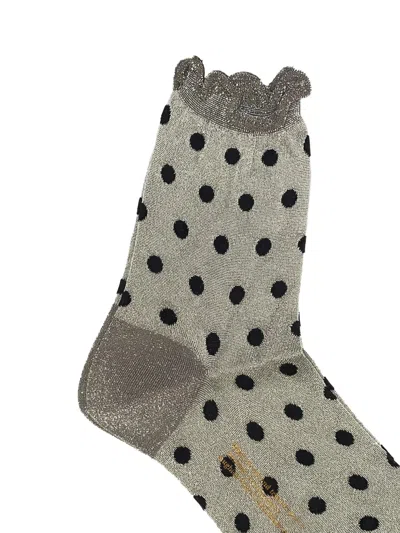 Antipast Polka Dot-pattern Socks In Gray
