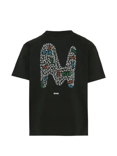 Msgm Short-sleeve T-shirt In Black