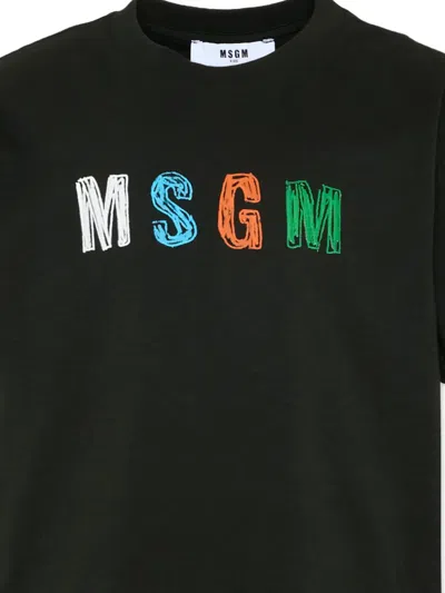 Msgm Short-sleeve T-shirt In Black