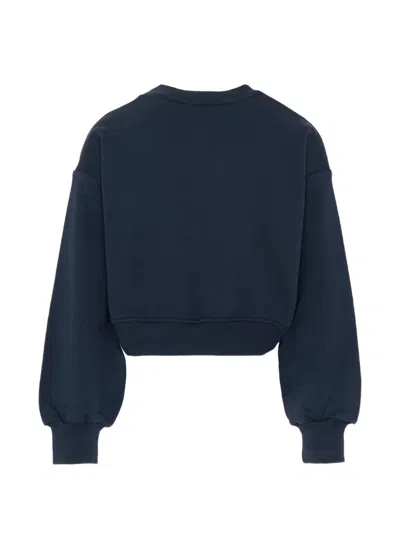 Msgm Chest-logo Sweatshirt In Blue