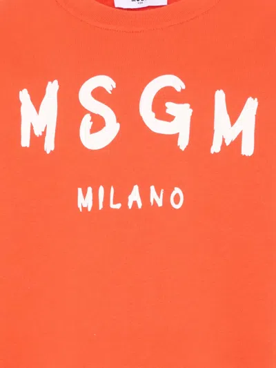 Msgm Logo-detail Sweatshirt In Brown
