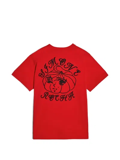 Simone Rocha Dim Sum Logo Print T-shirt In Red