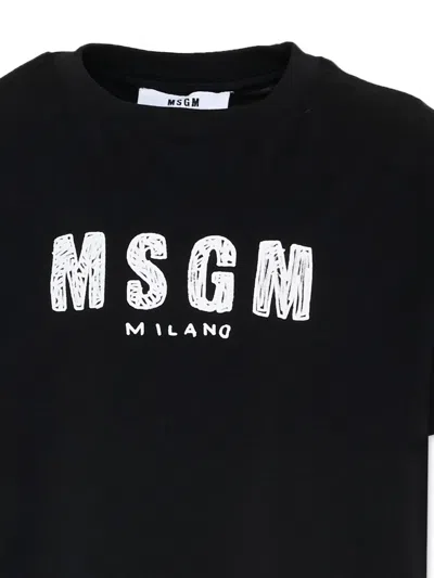 Msgm Logo-print Short-sleeve T-shirt In Black