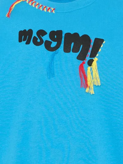 Msgm Logo-detail Sweatshirt In Brown