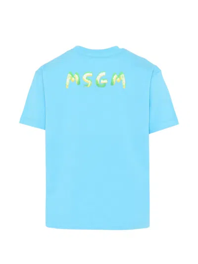 Msgm Short-sleeve T-shirt In Metallic