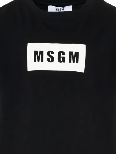 Msgm Box-logo T-shirt In Black