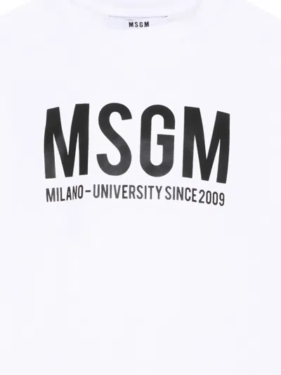 Msgm Logo-print T-shirt In White
