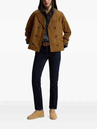 Woolrich Double-breasted Jacket In Brown