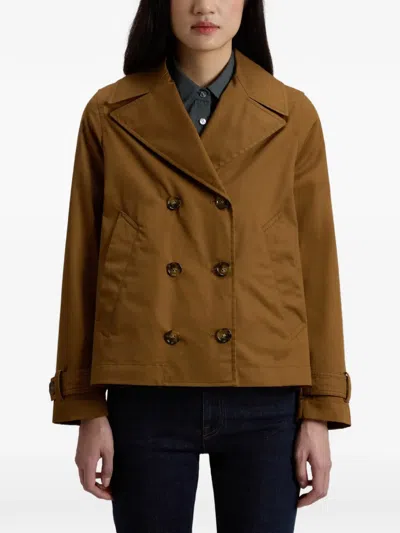 Woolrich Double-breasted Jacket In Brown