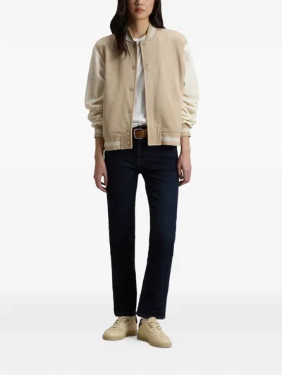 Woolrich Snap-button Two-tone Bomber Jacket In Multi