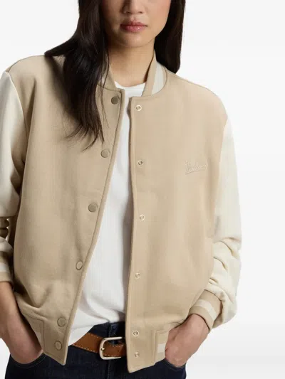 Woolrich Snap-button Two-tone Bomber Jacket In Multi