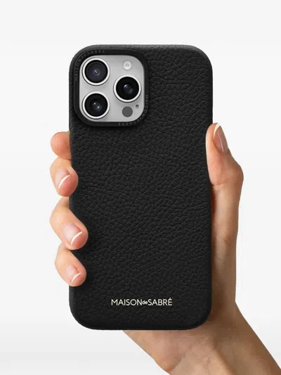 Maison De Sabre Leather Iphone 16 Pro Max Phone Case In Black
