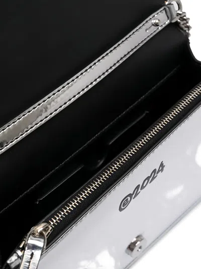 Off-white Chain-strap Clutch Bag In Silver