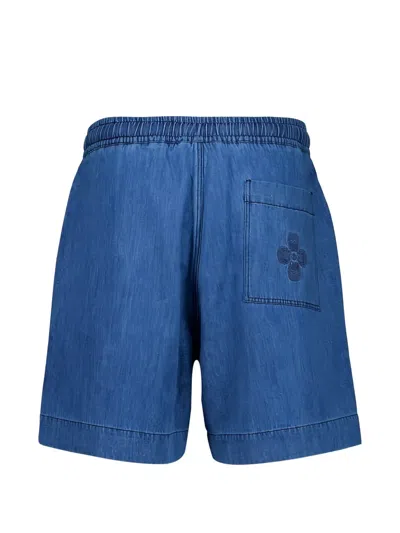 Commas Drawstring Denim Shorts In Blue