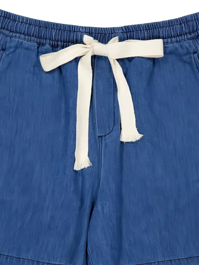 Commas Drawstring Denim Shorts In Blue