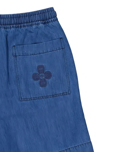 Commas Drawstring Denim Shorts In Blue