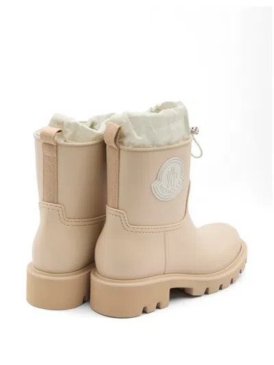 Moncler Drawstring-closure Logo-patch Boots In Pink