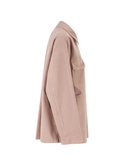 Weekend Max Mara Logo-patch Multi-pocket Jacket In Pink