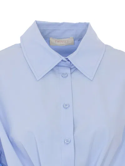 Twinset Button Long-sleeve Shirt In Blue
