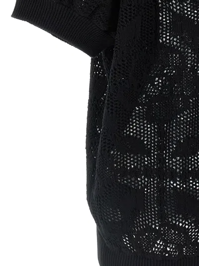 Nude Cotton Sweater Crew Neck Lace Pattern In Animal Print