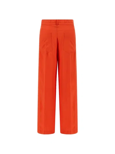 Nude Viscose Pants Tailored Belt Loops Pockets In Orange