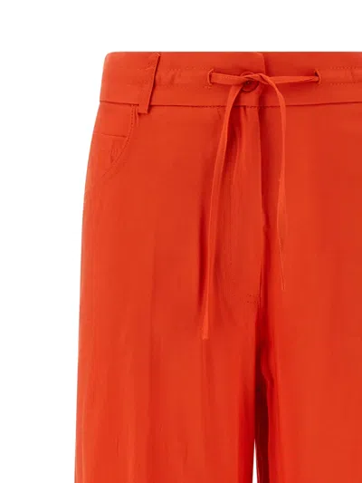 Nude Viscose Pants Tailored Belt Loops Pockets In Orange