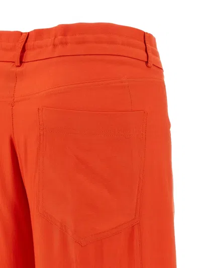 Nude Viscose Pants Tailored Belt Loops Pockets In Orange