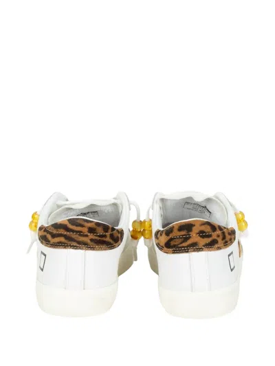 Date Leopard Panel Sneakers In White