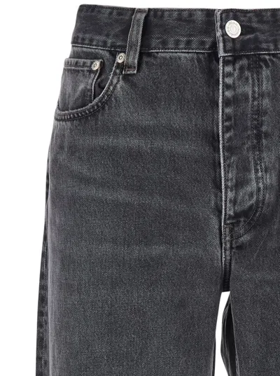 Won Hundred Black Jeans With Belt Loops In Denim Man In Gray