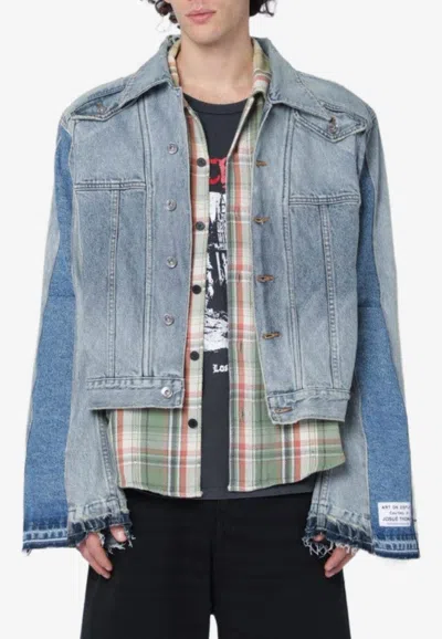 Gallery Dept. Ford Trucker Jacket Contrast Panels Collar In Blue