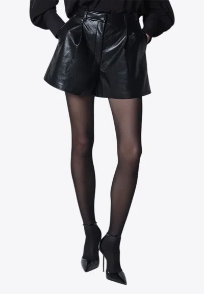Anine Bing Carmen Recycled Leather Shorts In Black