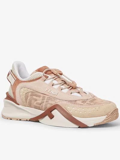 Fendi Mesh Flow Sneakers Perforated Design Pull Tab In Multi
