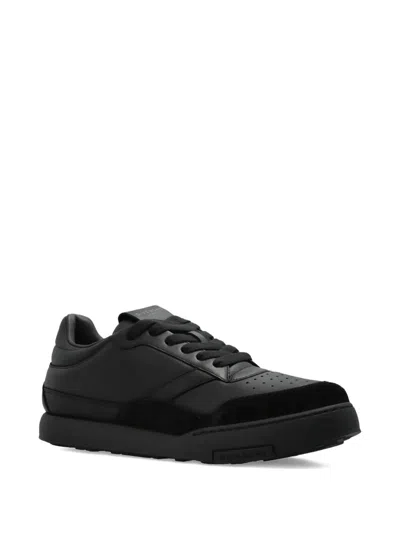 Givenchy Black Calf Leather Bos Taurus Low Top Sneakers In Multi