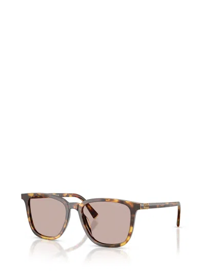 Miu Miu 0mu B03s Classic Tortoiseshell Square Sunglasses In Brown