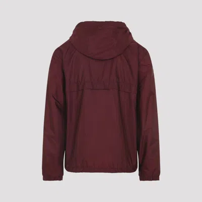 Moncler Hooded Jacket With Adjustable Hood For Men In Burgundy