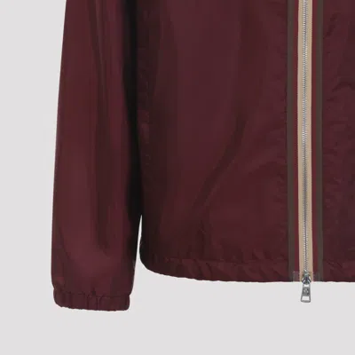 Moncler Hooded Jacket With Adjustable Hood For Men In Burgundy