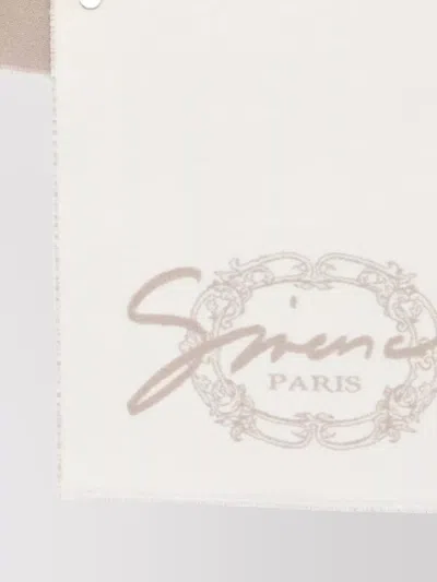 Givenchy Scarf Two Tone Design Frayed Edges Rectangular In White