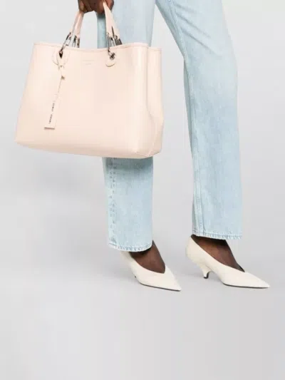 Emporio Armani Medium Myea Shopper Bag With Deer Print In Pink