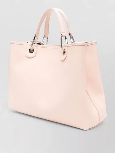 Emporio Armani Medium Myea Shopper Bag With Deer Print In Pink